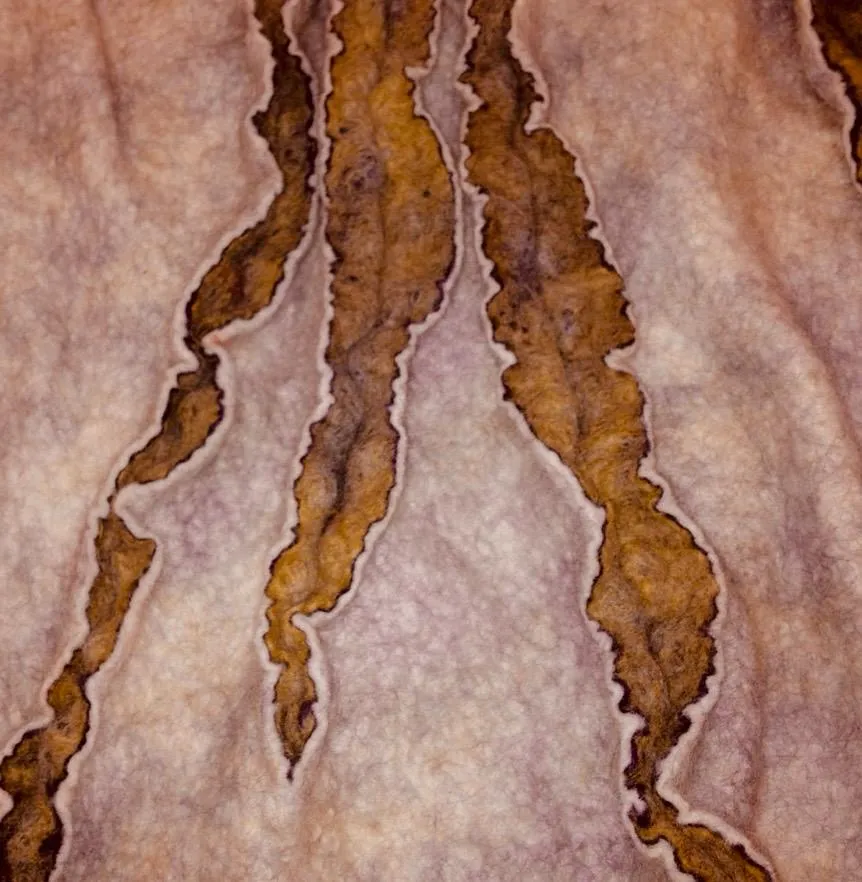 Gold strata on mauve